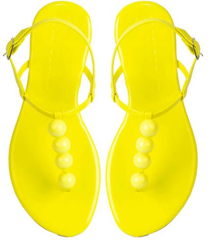 sandalias rasteiras neon