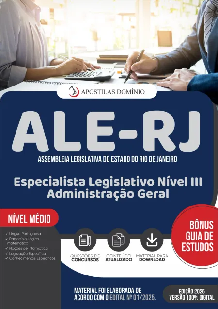 Apostila ALE-RJ 2025 - Especialista Legislativo Nível III - Administração Geral