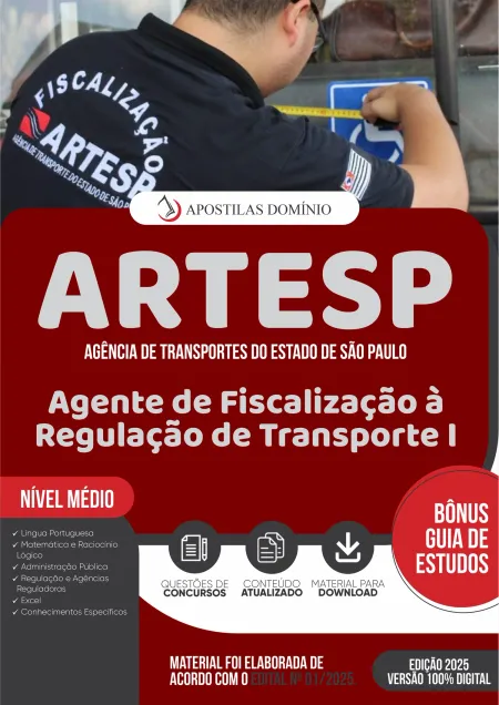 Apostila ARTESP 2025 - Agente de Fiscalização à Regulação de Transporte I
