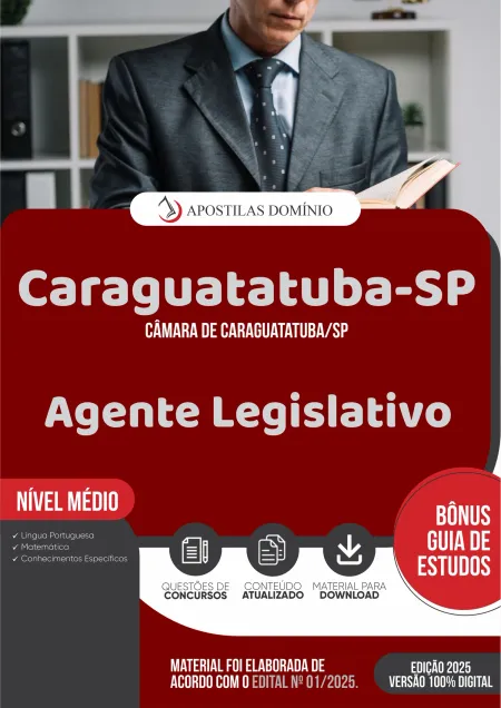 Apostila Câmara de Caraguatatuba/SP 2025 - Agente Legislativo