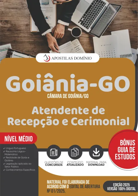 Apostila Câmara de Goiânia/GO 2025 - Atendente de Recepção e Cerimonial
