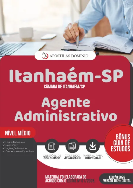 Apostila Câmara de Itanhaém SP 2026 - Agente Administrativo