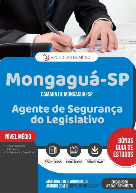 Apostila Câmara de Mongaguá/SP 2026 - Agente de Segurança do Legislativo