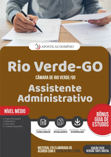 Apostila Câmara de Rio Verde/GO 2026 - Assistente Administrativo
