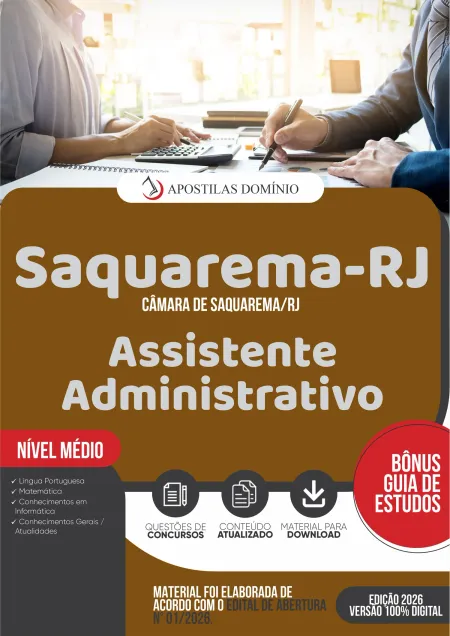 Apostila Câmara de Saquarema/RJ 2026 - Assistente Administrativo