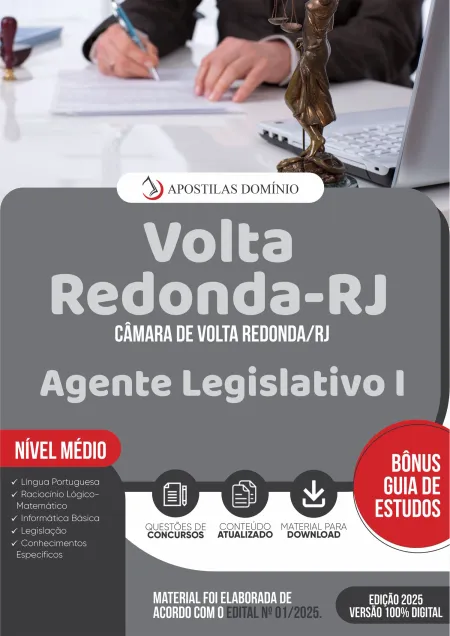 Apostila Câmara de Volta Redonda/RJ 2025 - Agente Legislativo I