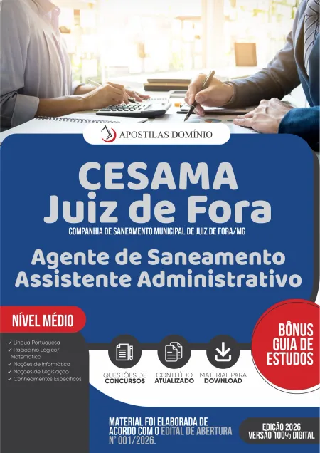 Apostila CESAMA Juiz de Fora MG 2026 - Agente de Saneamento