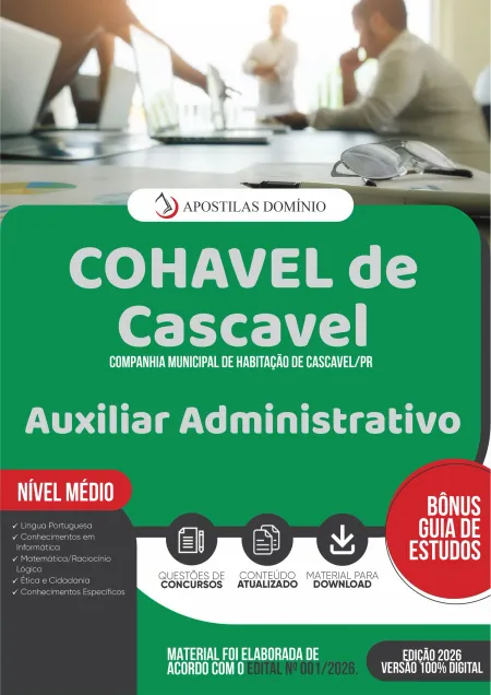 Apostila COHAVEL de Cascavel 2026 - Auxiliar Administrativo