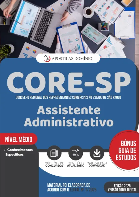 Apostila CORE/SP 2025 - Assistente Administrativo - Conhecimentos Específicos