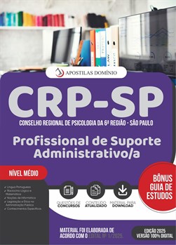 Apostila CRP/SP 2025 - Profissional de Suporte Administrativo
