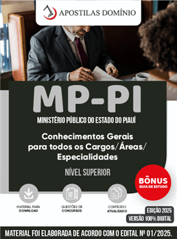 Apostila MP-PI 2025 - Conhecimentos Gerais - para todos os Cargos/Áreas/Especialidades