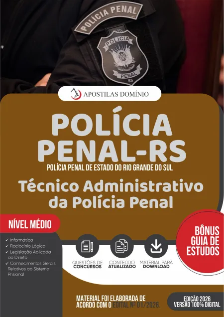 Apostila Polícia Penal RS 2026 - Técnico Administrativo da Polícia Penal