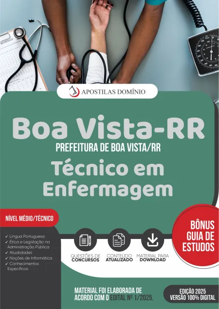 Apostila Prefeitura de Boa Vista/RR 2025 - Técnico em Enfermagem