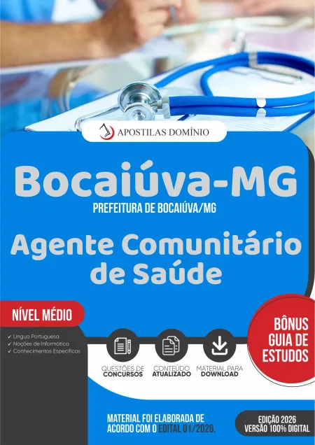Apostila Prefeitura de Bocaiúva/MG 2026 - Agente Comunitário de Saúde