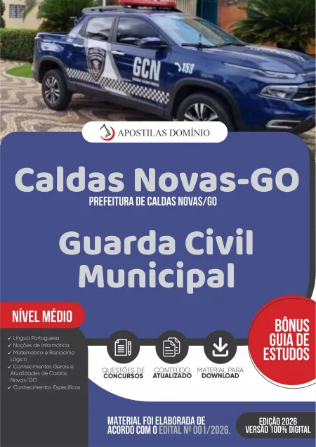 Apostila Prefeitura de Caldas Novas/GO 2026 - Guarda Civil Municipal