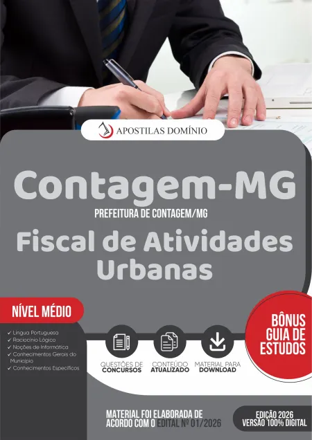 Apostila Prefeitura de Contagem/MG 2026 - Fiscal de Atividades Urbanas