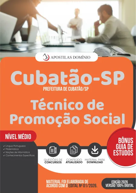 Apostila Prefeitura de Cubatão/SP 2026 - Técnico de Promoção Social