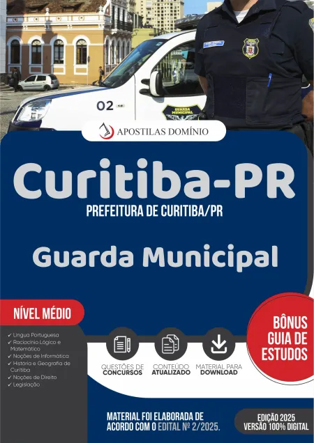 Apostila Prefeitura de Curitiba/PR 2025 - Guarda Municipal