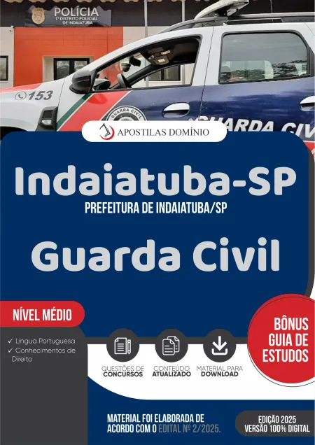 Apostila Prefeitura de Indaiatuba/SP 2025 - Guarda Civil