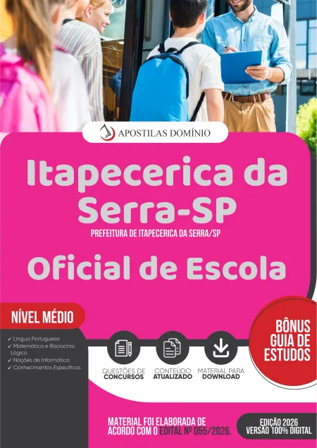 Apostila Prefeitura de Itapecerica da Serra/SP 2026 - Oficial de Escola