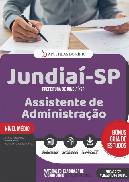 Apostila Prefeitura de Jundiaí/SP 2026 - Assistente de Administração