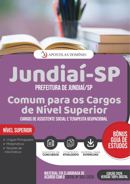 Apostila Prefeitura de Jundiaí/SP 2026 - Comum para os Cargos de Nível Superior