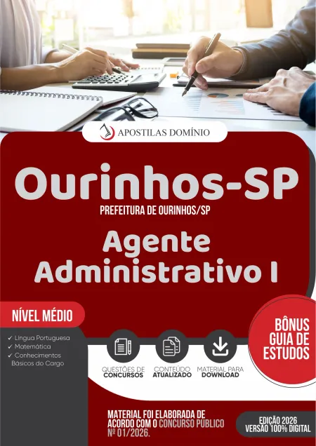 Apostila Prefeitura de Ourinhos/SP 2026 - Agente Administrativo I