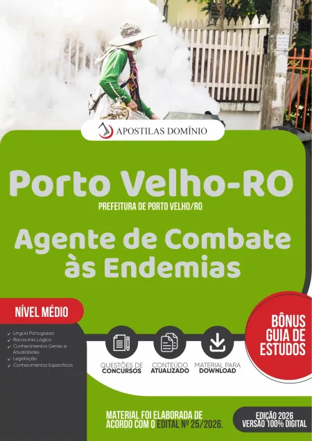 Apostila Prefeitura de Porto Velho/RO 2026 - Agente de Combate às Endemia