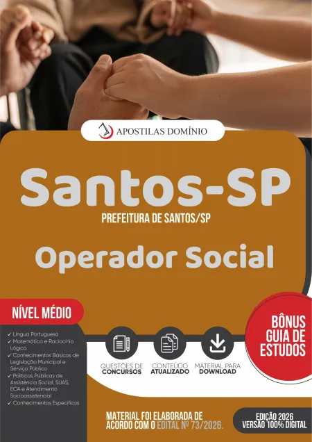 Apostila Prefeitura de Santos/SP 2026 - Operador Social