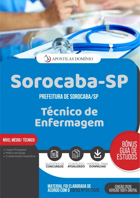 Apostila Prefeitura de Sorocaba/SP 2026 - Técnico de Enfermagem