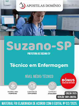 Apostila Prefeitura de Suzano/SP 2025 - Técnico em Enfermagem