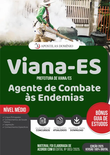 Apostila Prefeitura de Viana/ES 2025 - Agente de Combate às Endemias
