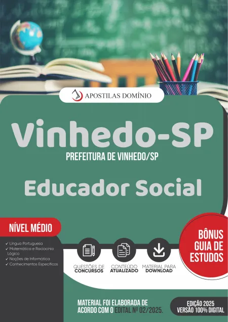 Apostila Prefeitura de Vinhedo/SP 2025 - Educador Social
