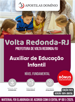 Apostila Prefeitura de Volta Redonda/RJ 2025 - Auxiliar de Educação Infantil