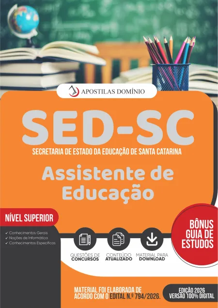 Apostila SED/SC 2026 - Assistente de Educação