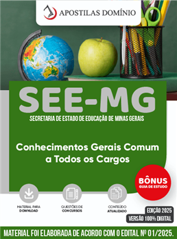 Apostila SEE-MG 2025 - Conhecimentos Gerais Comum a Todos os Cargos
