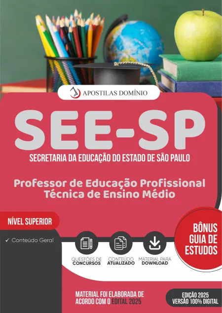 Apostila SEE-SP 2026 - Professor de Educação Profissional Técnica de Ensino Médio
