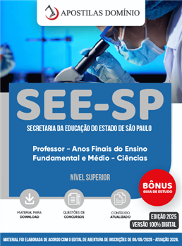 Apostila SEE-SP 2026 - Professor de Ensino Fundamental e Médio - Ciências