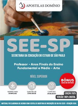 Apostila SEE-SP 2026 - Professor de Ensino Fundamental e Médio - Educação Artística