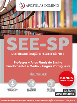 Apostila SEE-SP 2026 - Professor de Ensino Fundamental e Médio - Língua Portuguesa