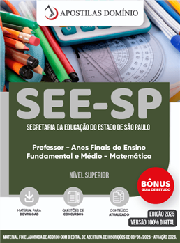 Apostila SEE-SP 2026 - Professor de Ensino Fundamental e Médio - Matemática