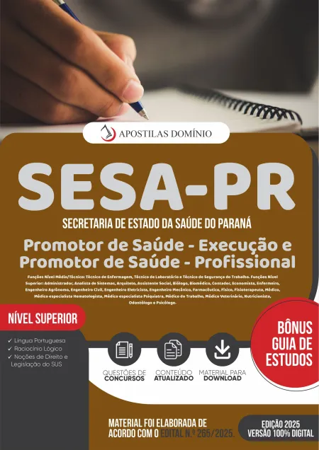 Apostila SESA/PR 2025 - Promotor de Saúde Profissional