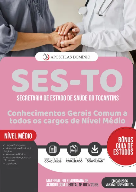 Apostila SES/TO 2026 - Conhecimentos Gerais Comum a todos os cargos de Nível Médio