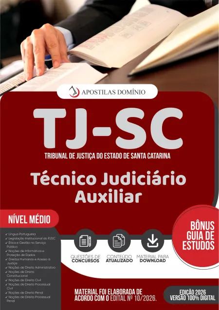 Apostila TJ SC 2026 - Técnico Judiciário Auxiliar