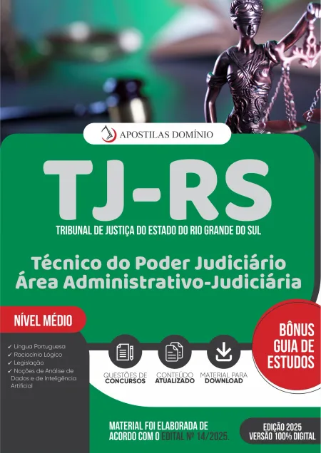 Apostila TJ/RS 2025 - Técnico do Poder Judiciário - Área Administrativo-Judiciária