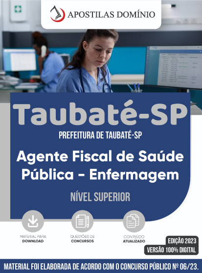 Apostila Prefeitura De Taubaté Sp 2023 Agente Fiscal De Saúde Pública