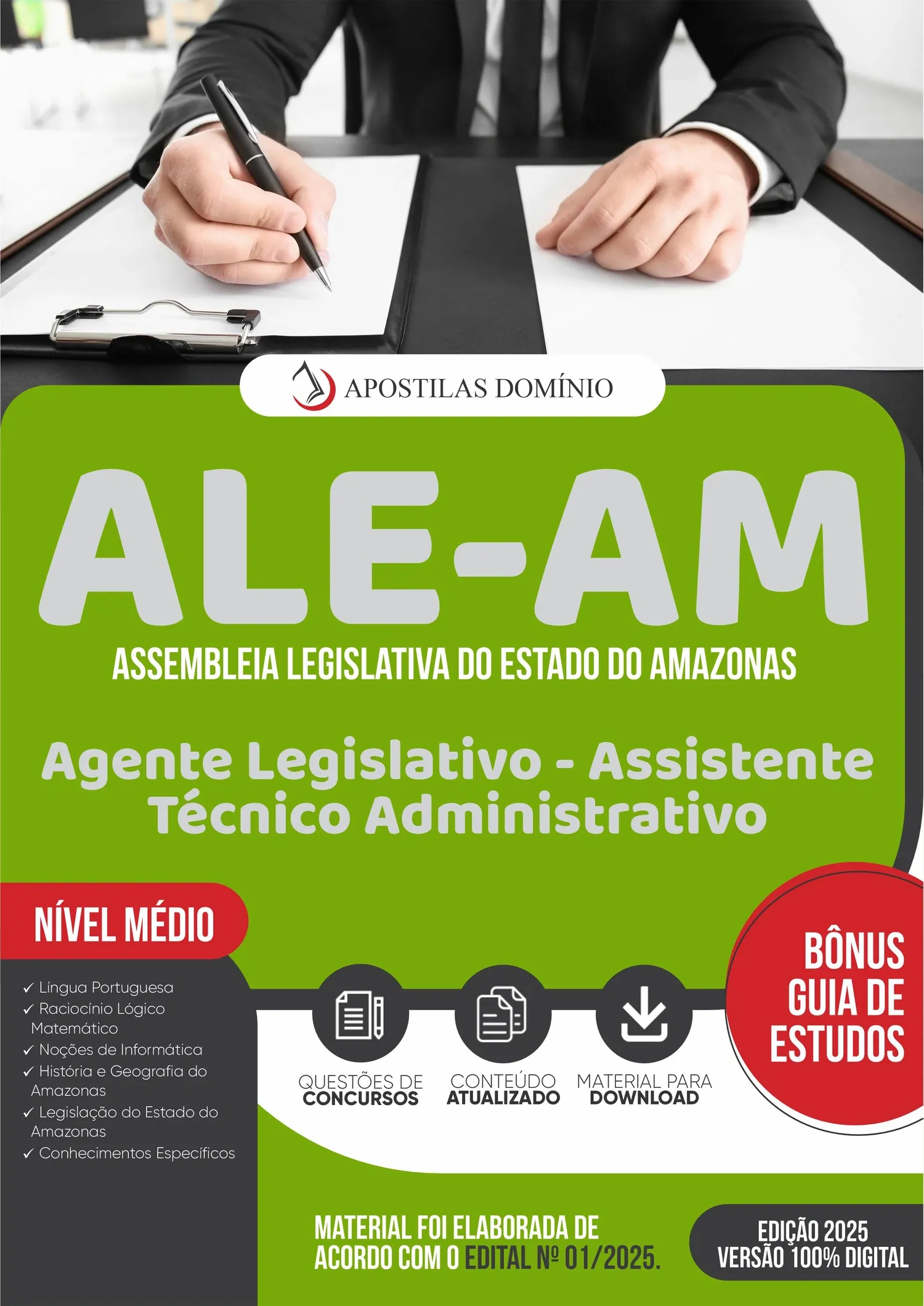 Apostila ALE-AM 2025 - Agente Legislativo - Assistente Técnico Administrativo