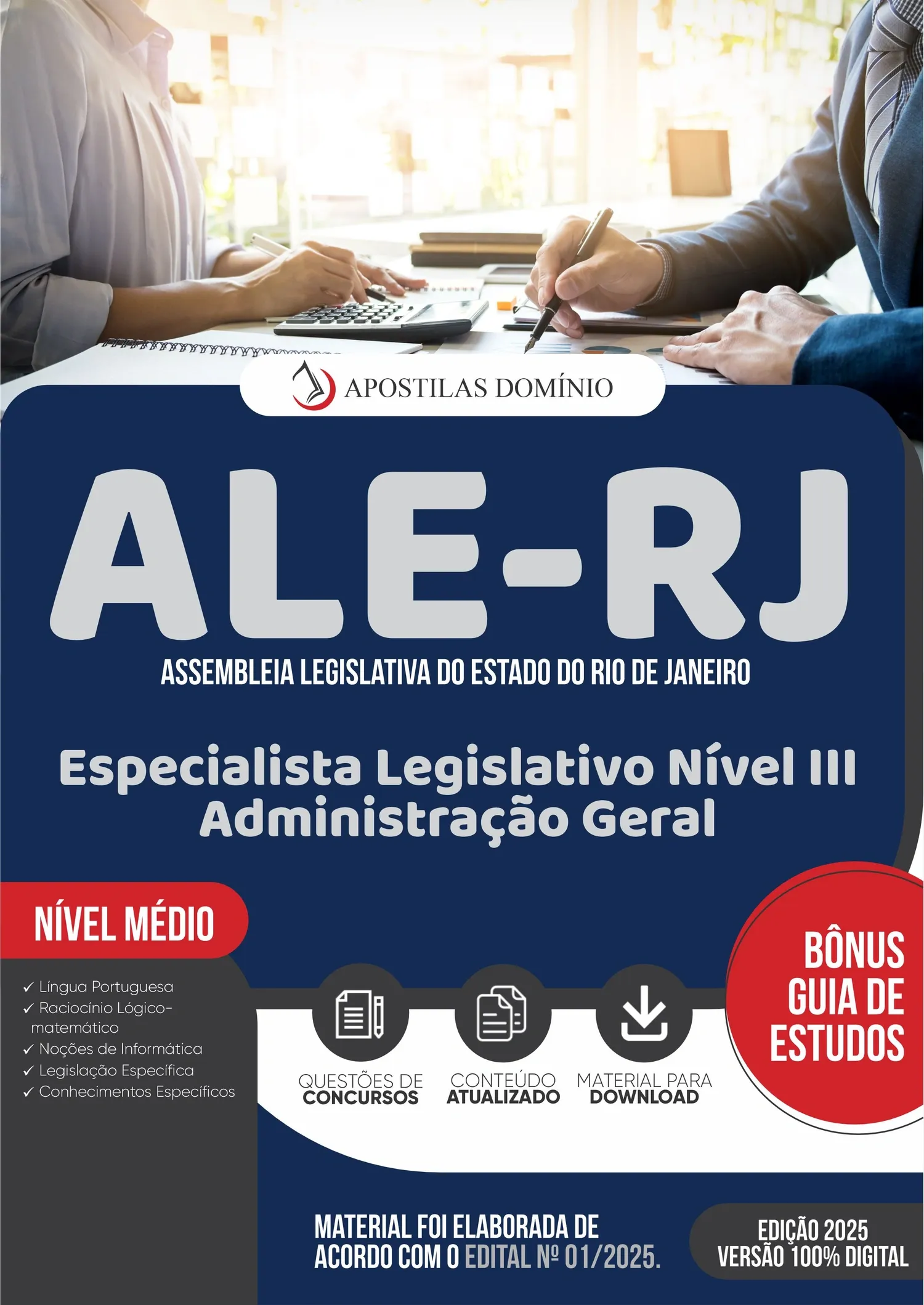 Apostila ALE-RJ 2025 - Especialista Legislativo Nível III - Administração Geral