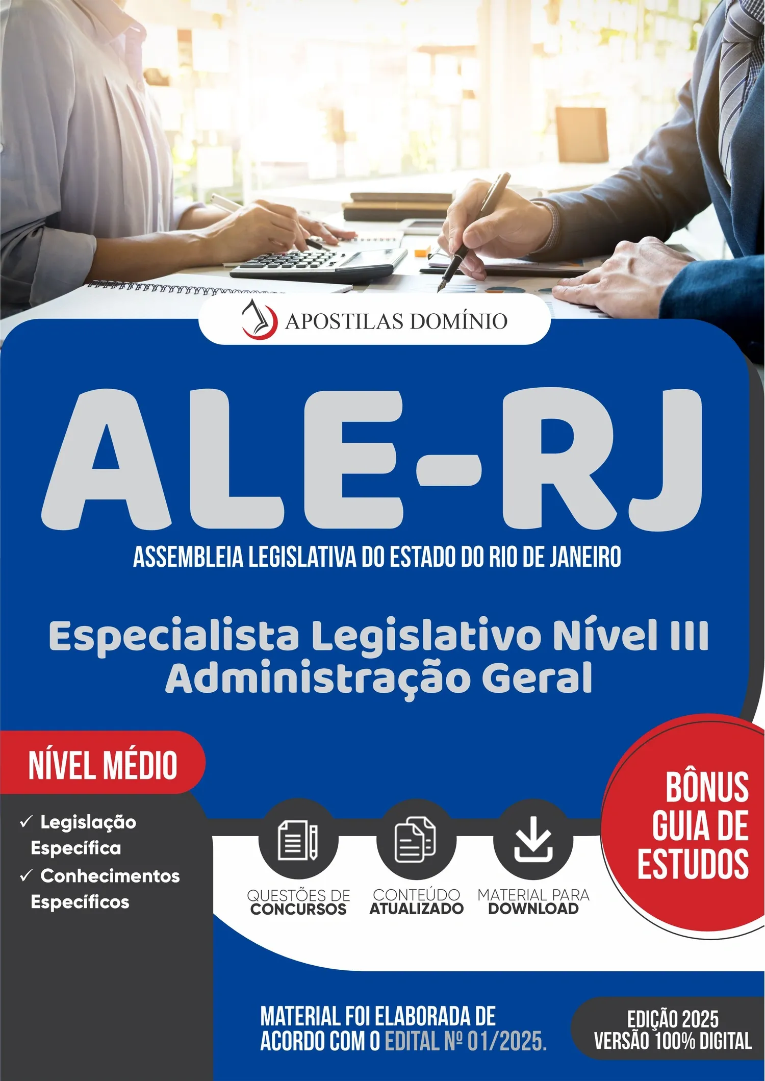 Apostila ALE-RJ 2025 - Especialista Legislativo Nível III - Administração Geral - Legislação Específica e Conhecimentos Específicos