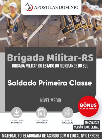Apostila Brigada Militar/RS 2025 - Soldado Primeira Classe